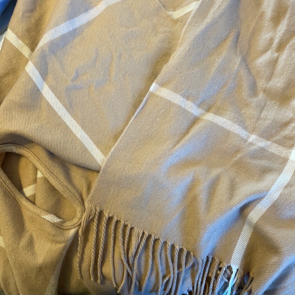 J Crew tan plaid poncho